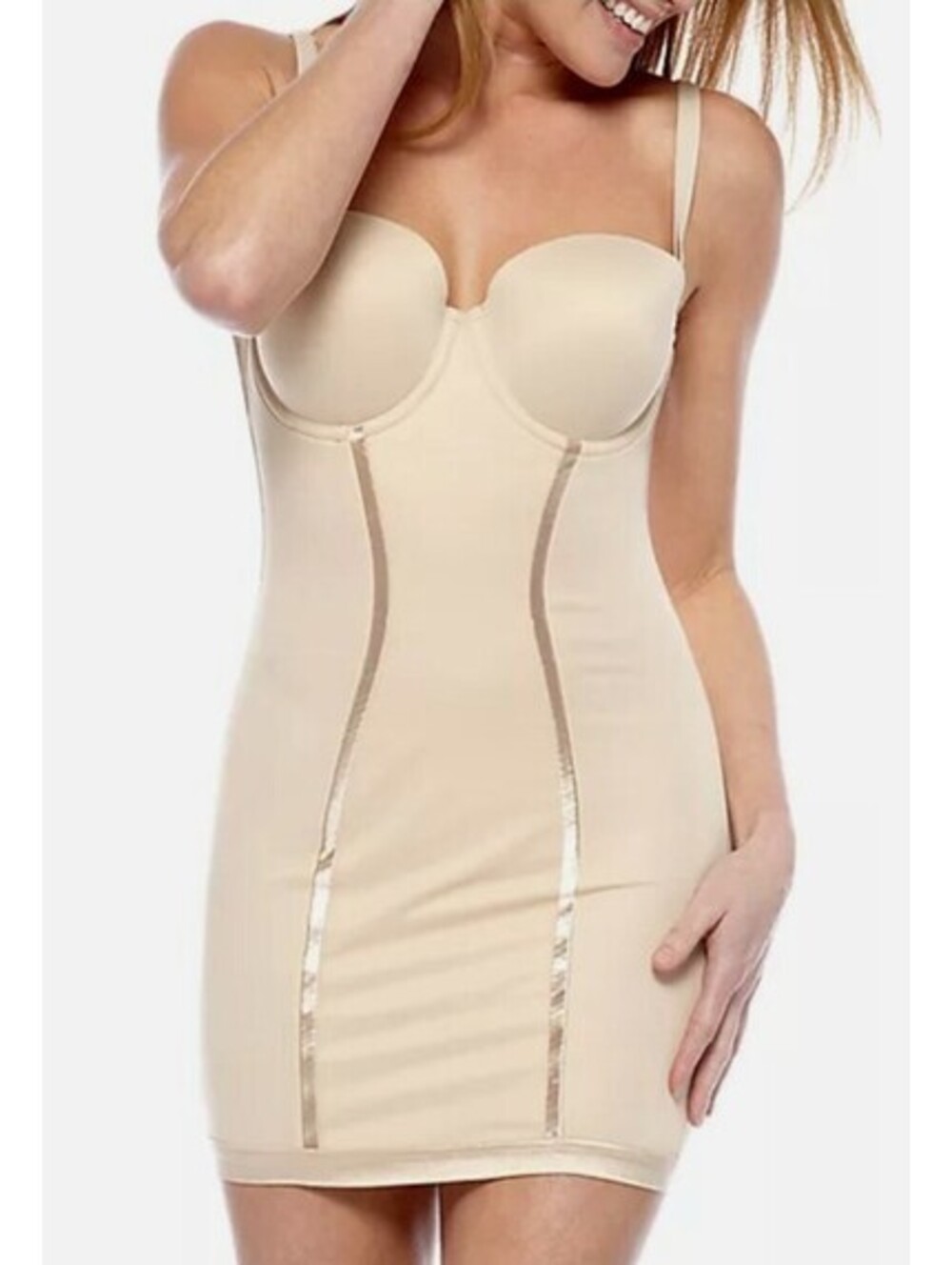 Maidenform Latte Stretch Bodycon Convertible Full Slip Easy Up Full Slip 38C